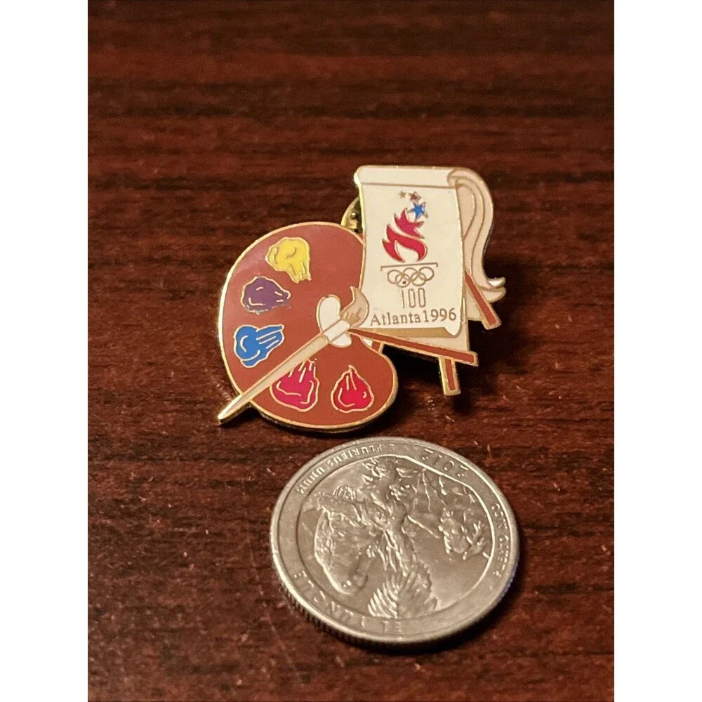 Vintage 1996 Atlanta Olympics Artist Palette Easel Lapel Hat Pin‎